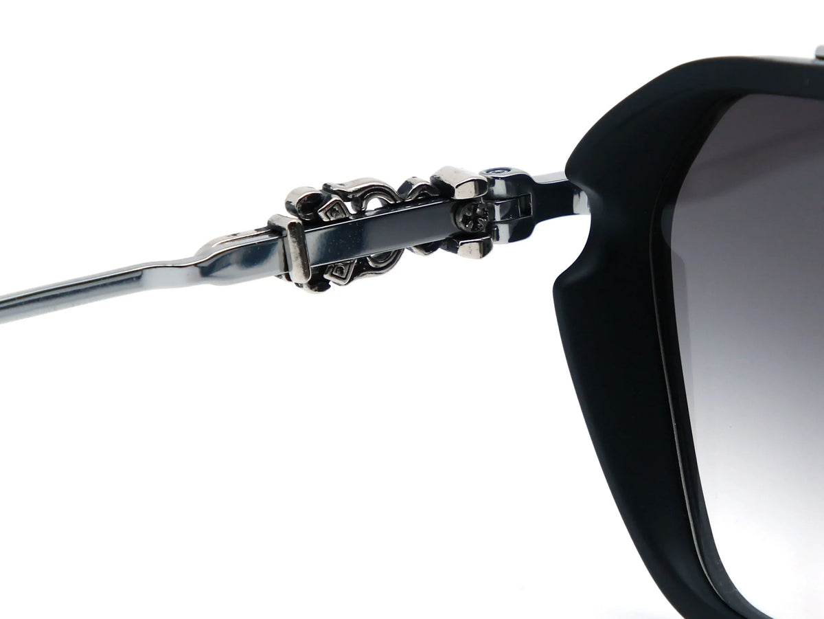 Chrome Hearts Hotation 2632 Unisex Matte Black & Silver Gothic Geometric Sunglasses