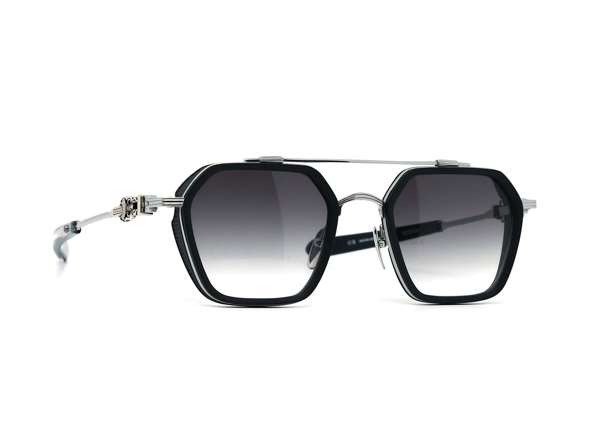 Chrome Hearts Hotation 2632 Unisex Matte Black & Silver Gothic Geometric Sunglasses