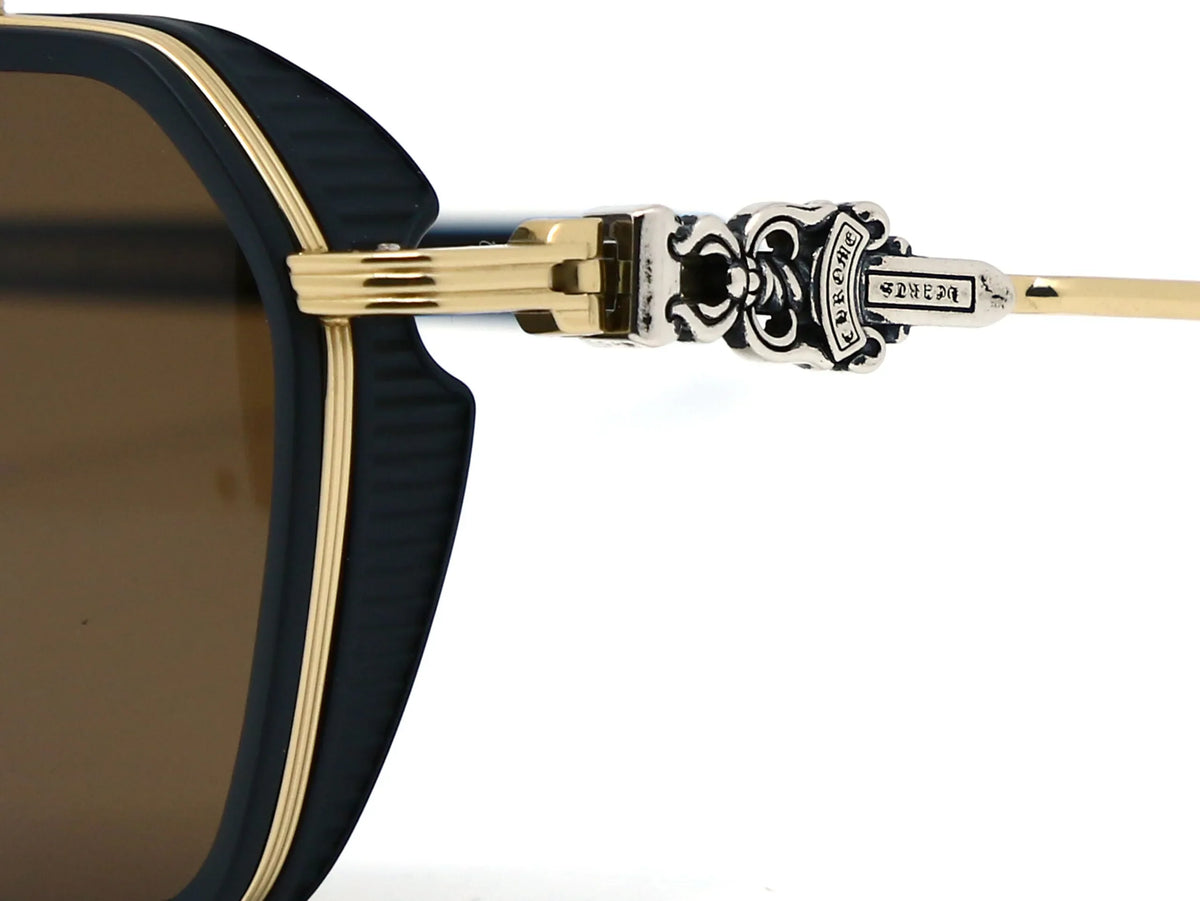 Chrome Hearts Hotation 2633 Unisex Matte Black & Gold Gothic Geometric Sunglasses