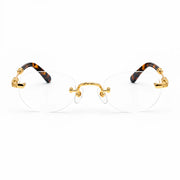 Chrome Hearts Pills I 0632 Unisex Gold & Tortoiseshell Rimless Oval Optical Glasses