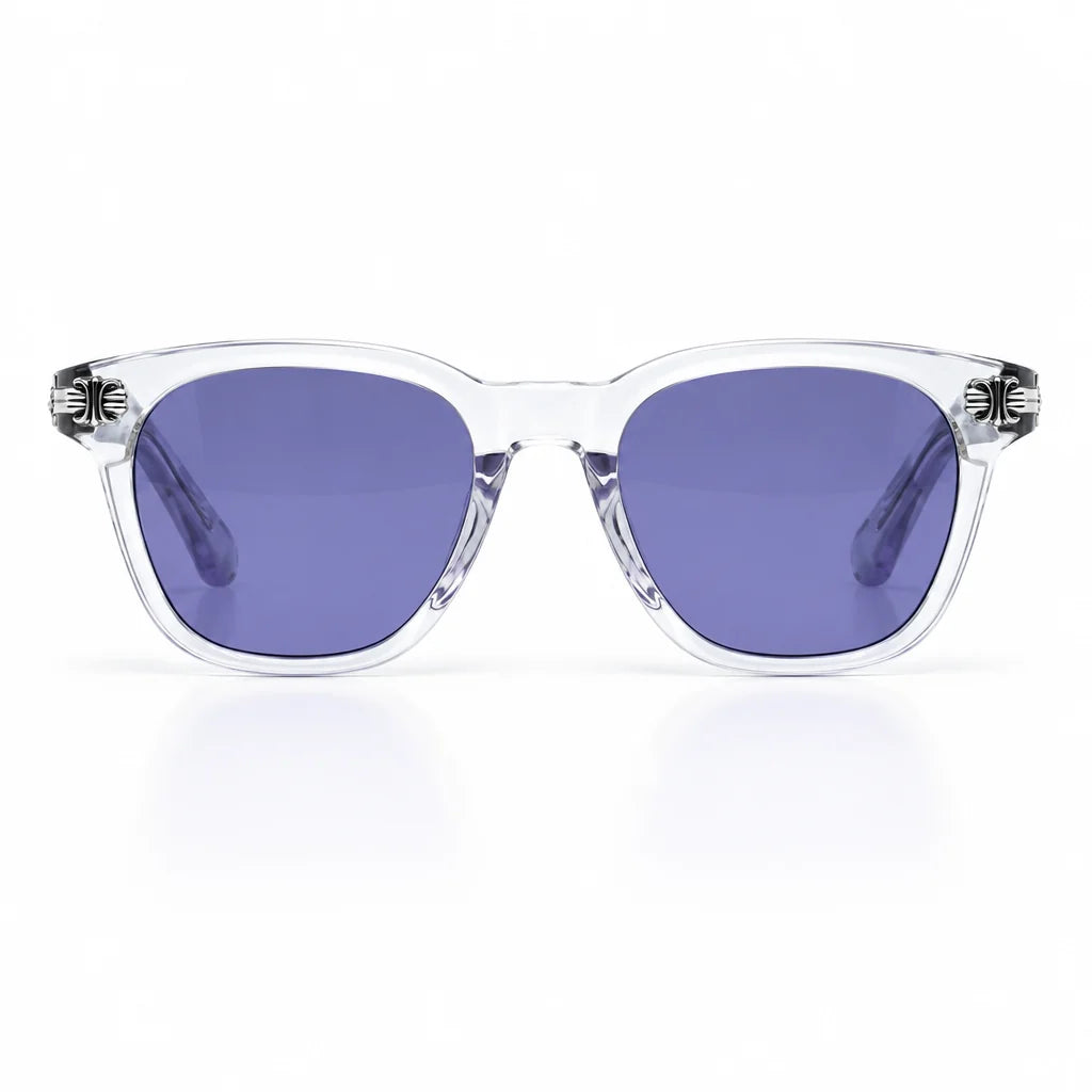 Chrome Hearts Smoke Show 3360 Unisex Clear Crystal & Silver Gothic Round / Rectangular Sunglasses