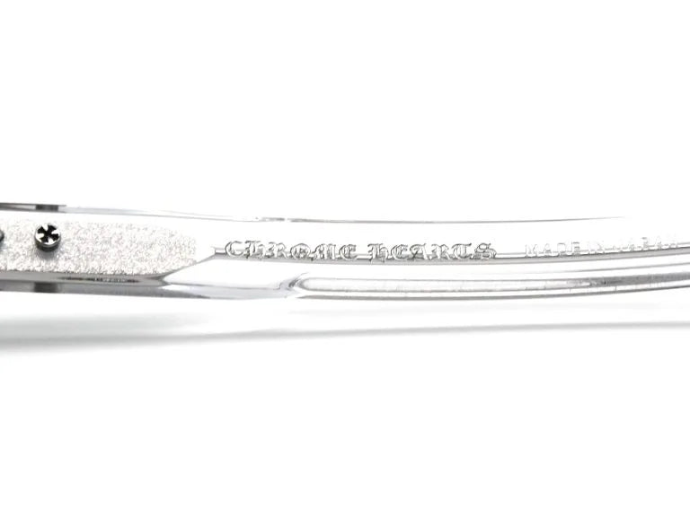 Chrome Hearts Smoke Show 3360 Unisex Clear Crystal & Silver Gothic Round, Rectangular Sunglasses
