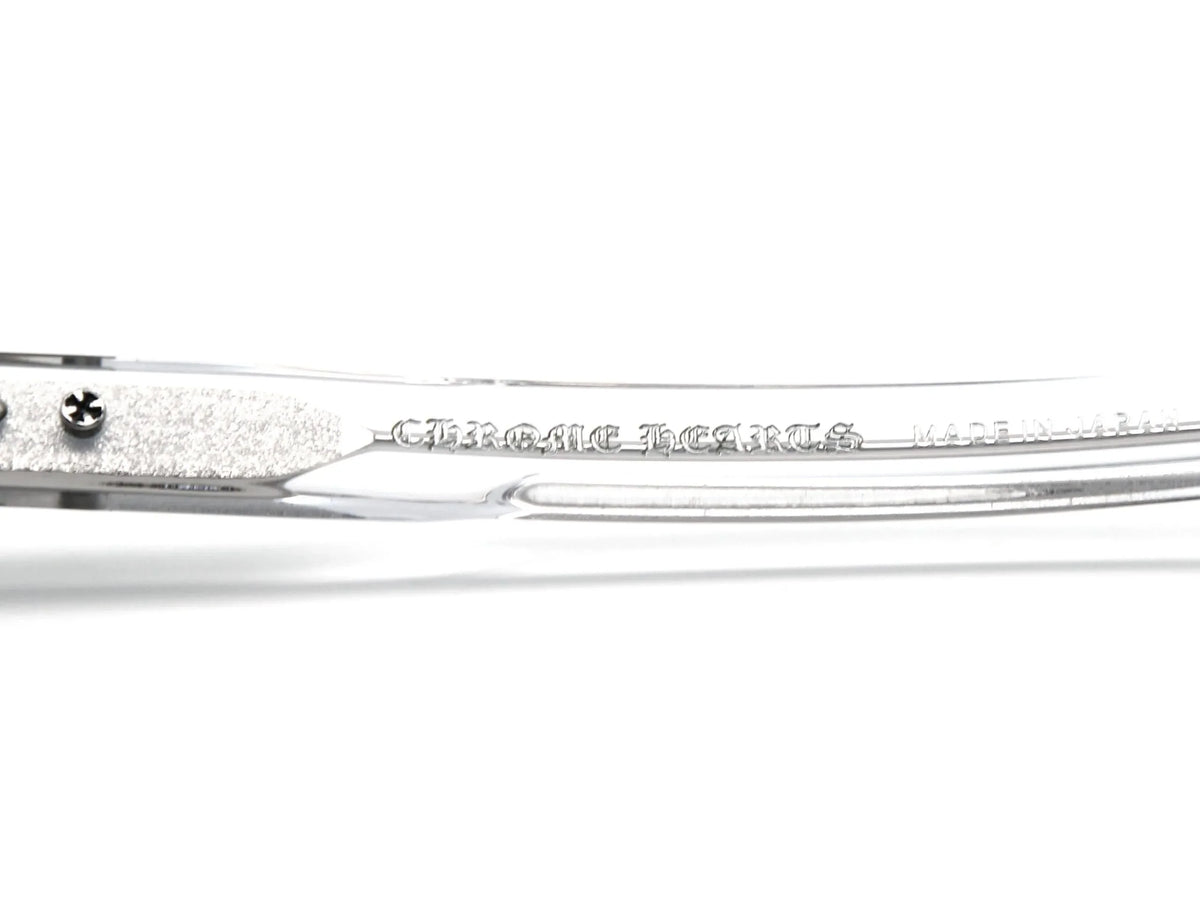 Chrome Hearts Smoke Show 3361 Unisex Clear Crystal & Silver Gothic Round, Rectangular Sunglasses