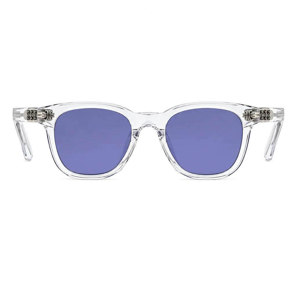 Chrome Hearts Smoke Show 3360 Unisex Clear Crystal & Silver Gothic Round, Rectangular Sunglasses