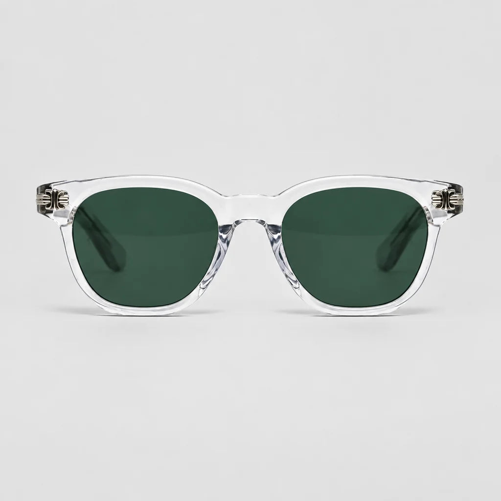 Chrome Hearts Smoke Show 3361 Unisex Clear Crystal & Silver Gothic Round, Rectangular Sunglasses