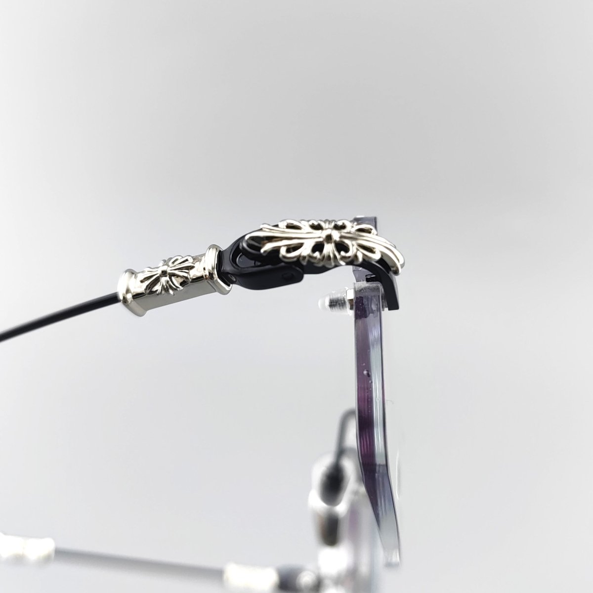 Chrome Hearts Unisex Style Pills III Titanium Rimless Square Glasses