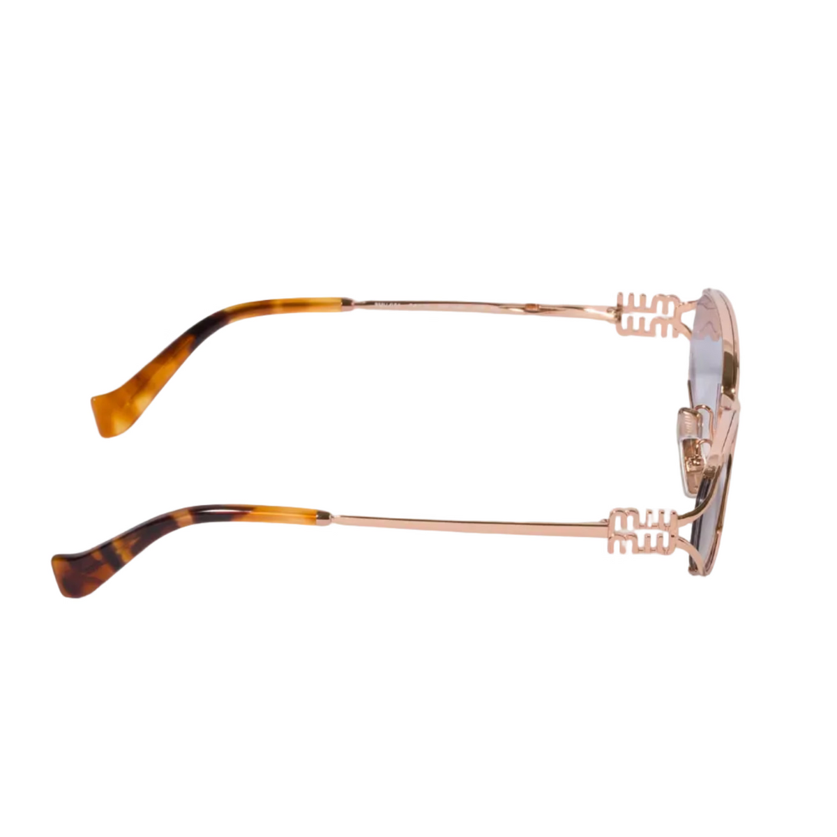 Miu Miu Women Miu Logo Crystal Gradient Sky Lenses Pink Gold Metal Sunglasses