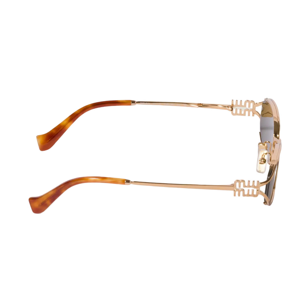 Miu Miu Women Miu Logo Brass Metal Loden Green Sunglasses