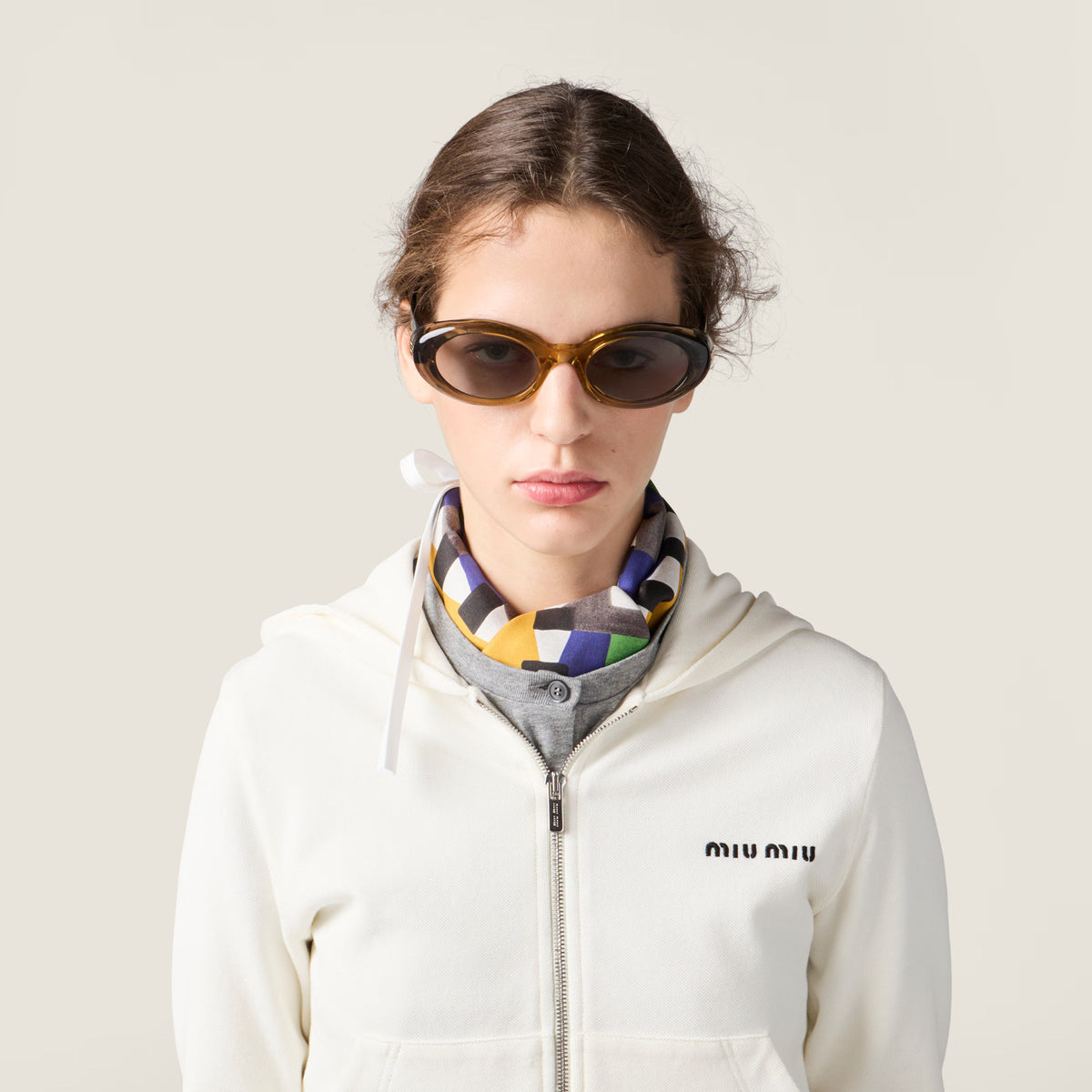 Miu Miu Women Rêverie Transparent Sunflower Yellow / Grey Lenses Sunglasses