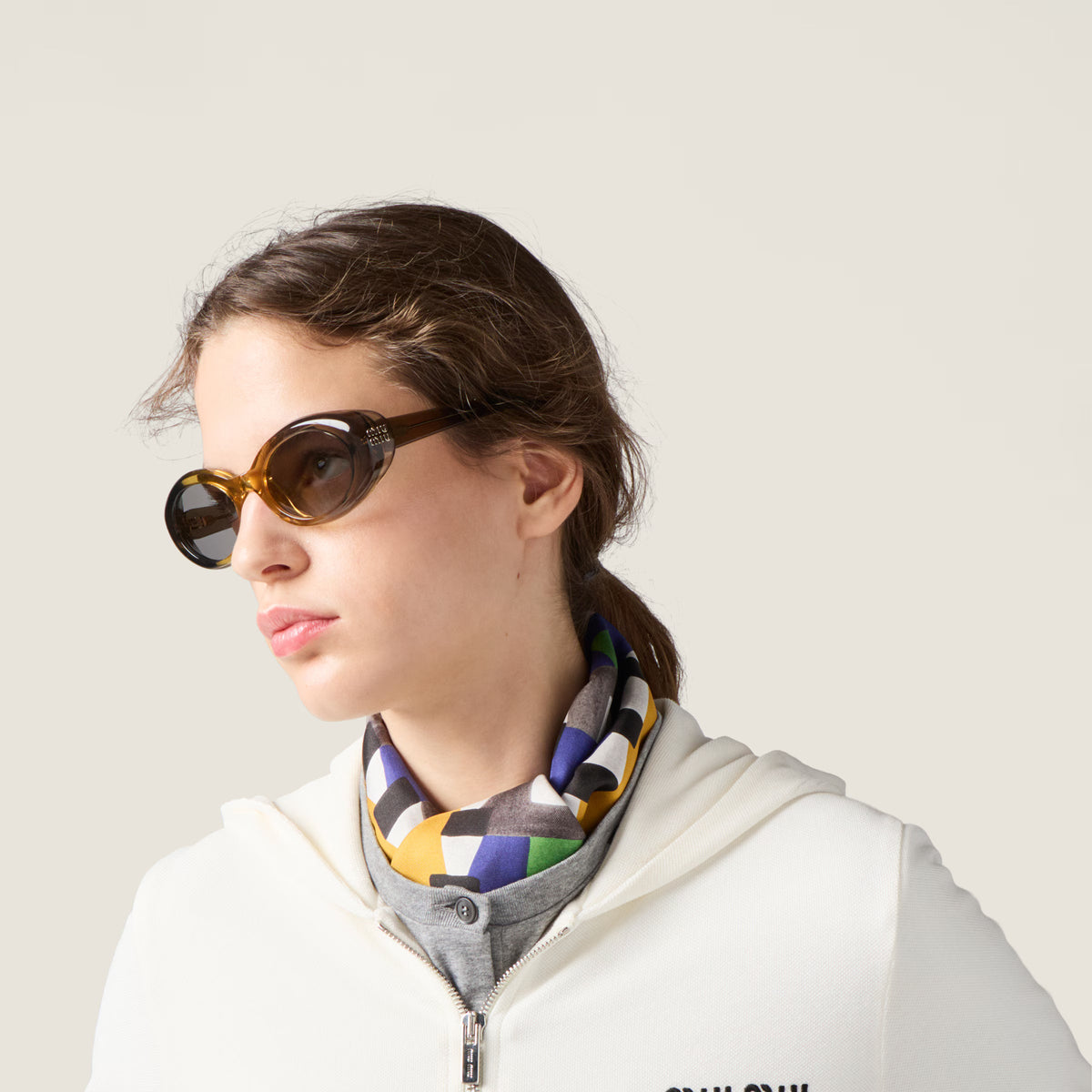 Miu Miu Women Rêverie Transparent Sunflower Yellow / Grey Lenses Sunglasses