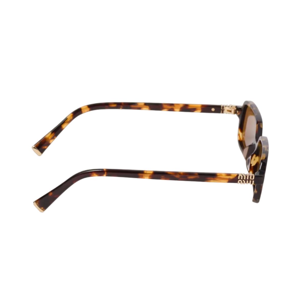 Miu Miu Regard MU 11ZS Women Rectangular Honey Tortoiseshell / Camel Beige Sunglasses