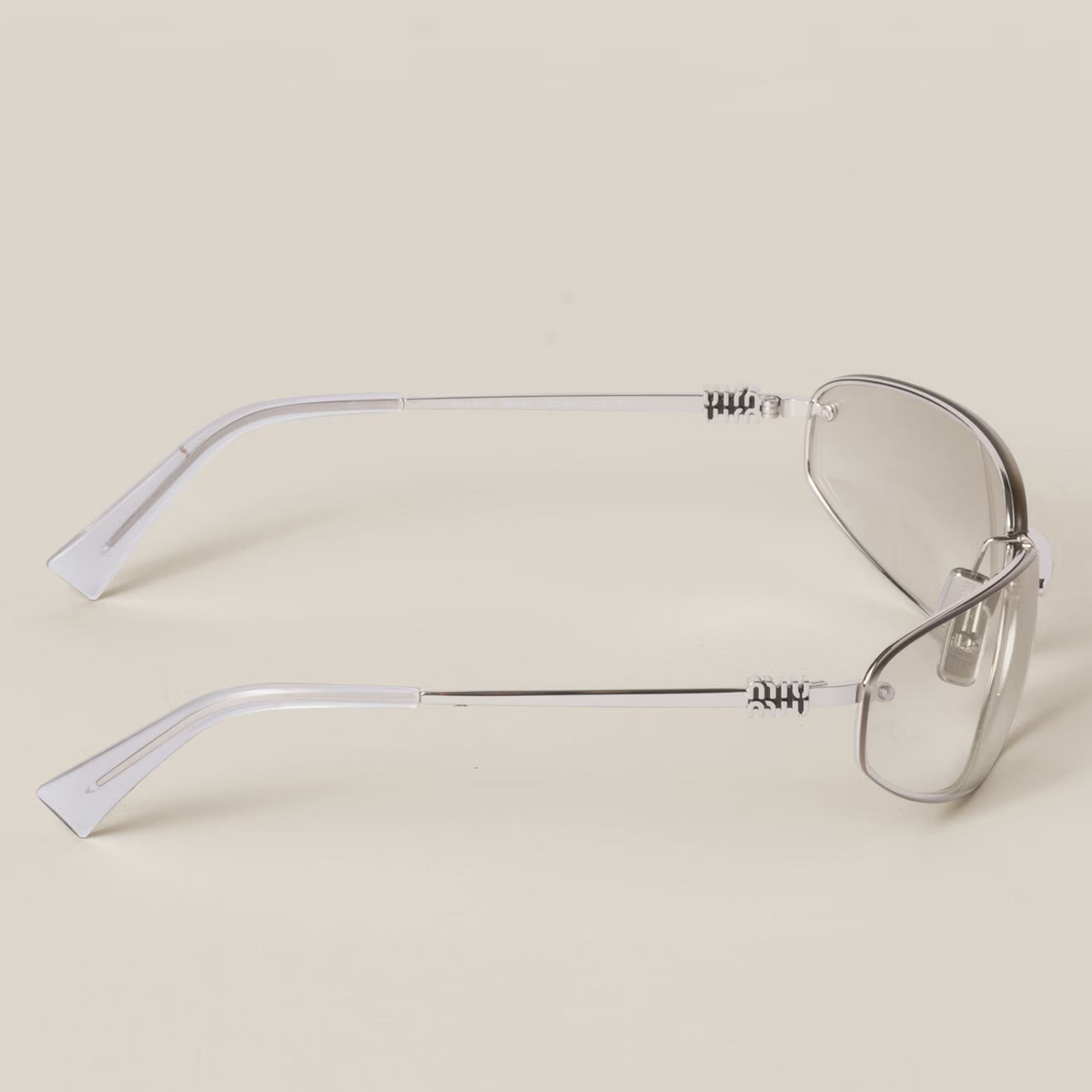 Miu Miu Nocturne Women Silver Gradient Transparent Lenses Sunglasses