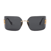 Miu Miu Aube Women Rimless Slate Gray Sunglasses 