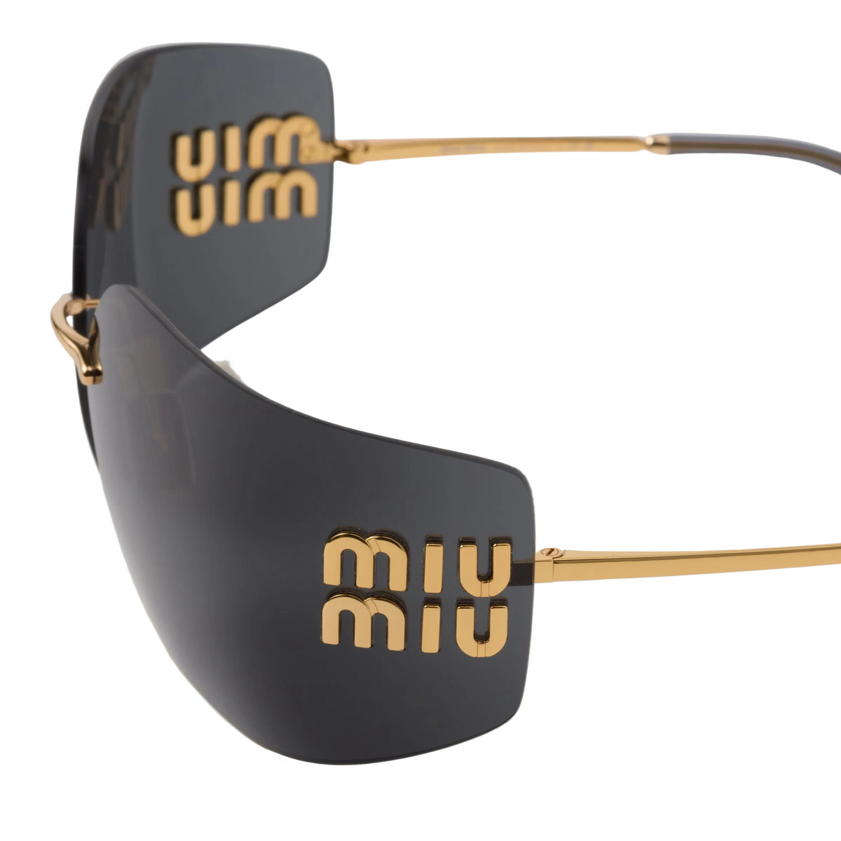 Miu Miu Aube Women Rimless Slate Gray Sunglasses