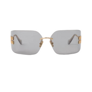 Miu Miu Aube Women Rimless Light Grey Sunglasses 