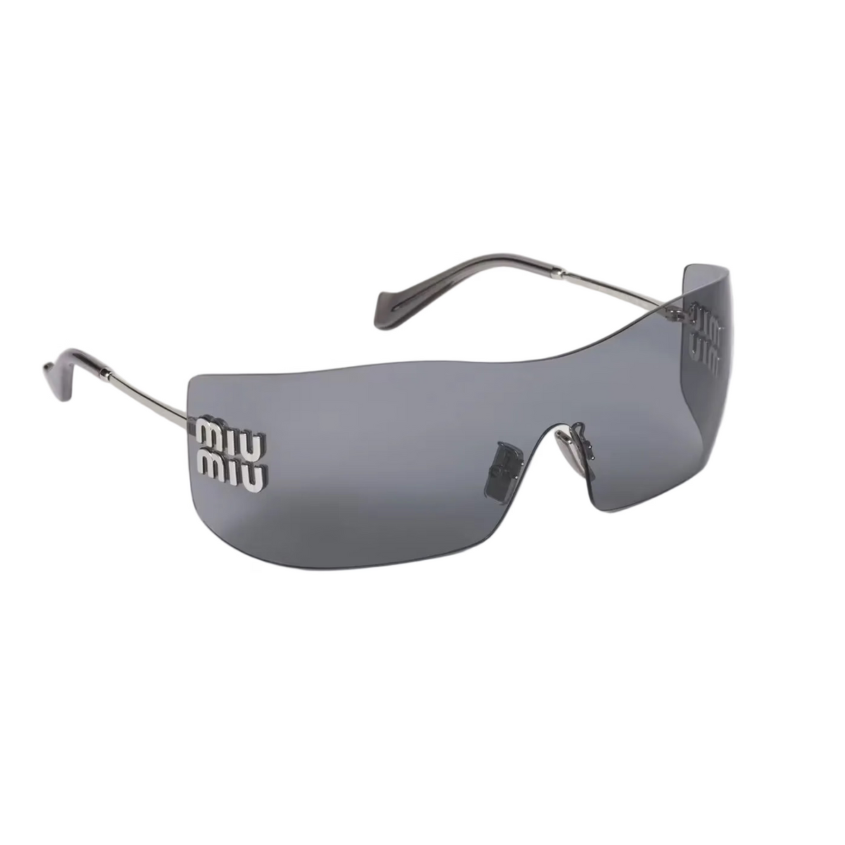 Miu Miu Aube Women Rimless Silver / Basalt Grey Bio Sunglasses