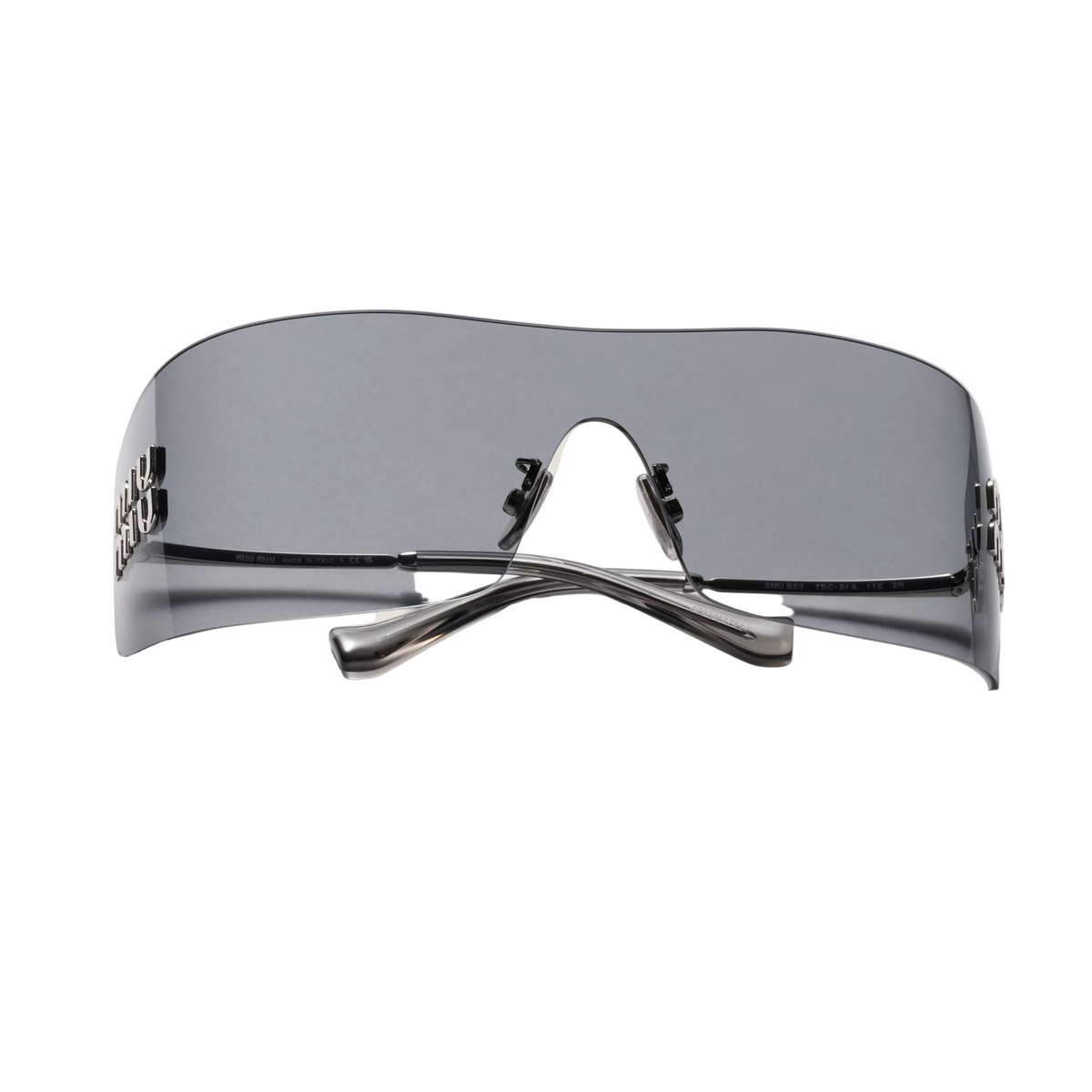 Miu Miu Aube Women Rimless Silver / Basalt Grey Bio Sunglasses