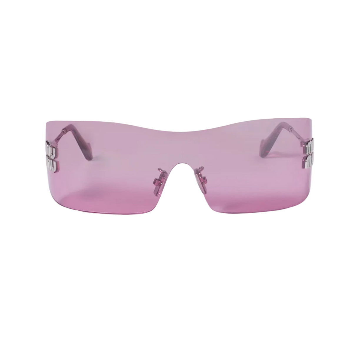 Miu Miu Aube Women Rimless Silver / Mirrored Gradient Azalea Sunglasses