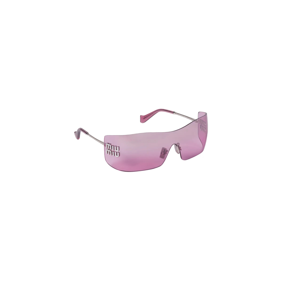 Miu Miu Aube Women Rimless Silver / Mirrored Gradient Azalea Sunglasses