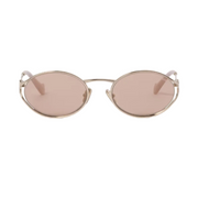 Miu Miu Women Logo Oval Rose gold Sunglasses                          