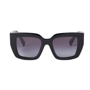 Miu Miu Women Glimpse Black Acetate Fumé Grey Shaded Sunglasses