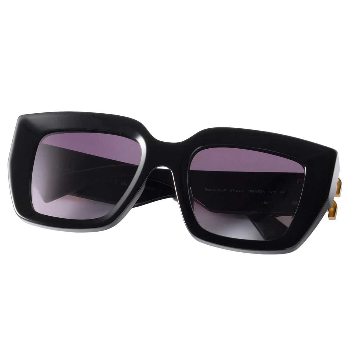 Miu Miu Women Glimpse Black Acetate Fumé Grey Shaded Sunglasses