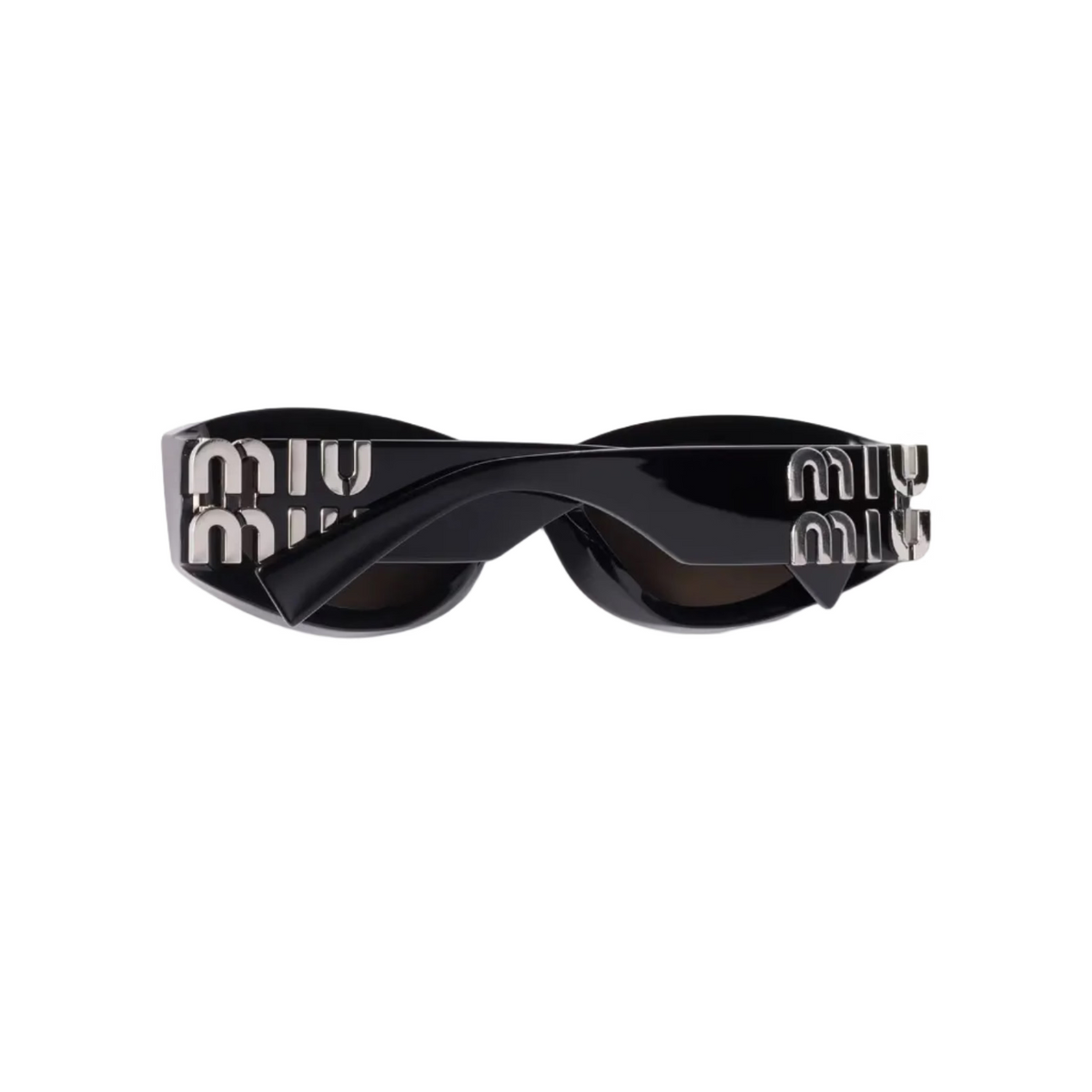 Miu Miu Women MU 11WS Glimpse Oval Black / Grey Sunglasses