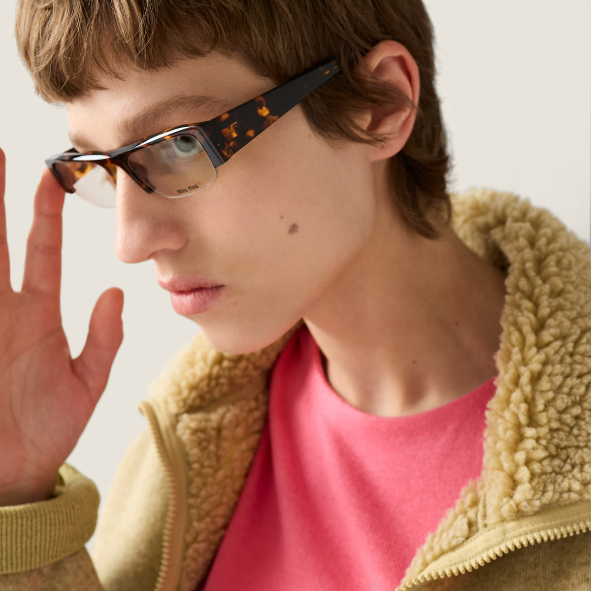 Miu Miu Vedette Women Blue-ray Transparent Lenses Honey Tortoiseshell Sunglasses