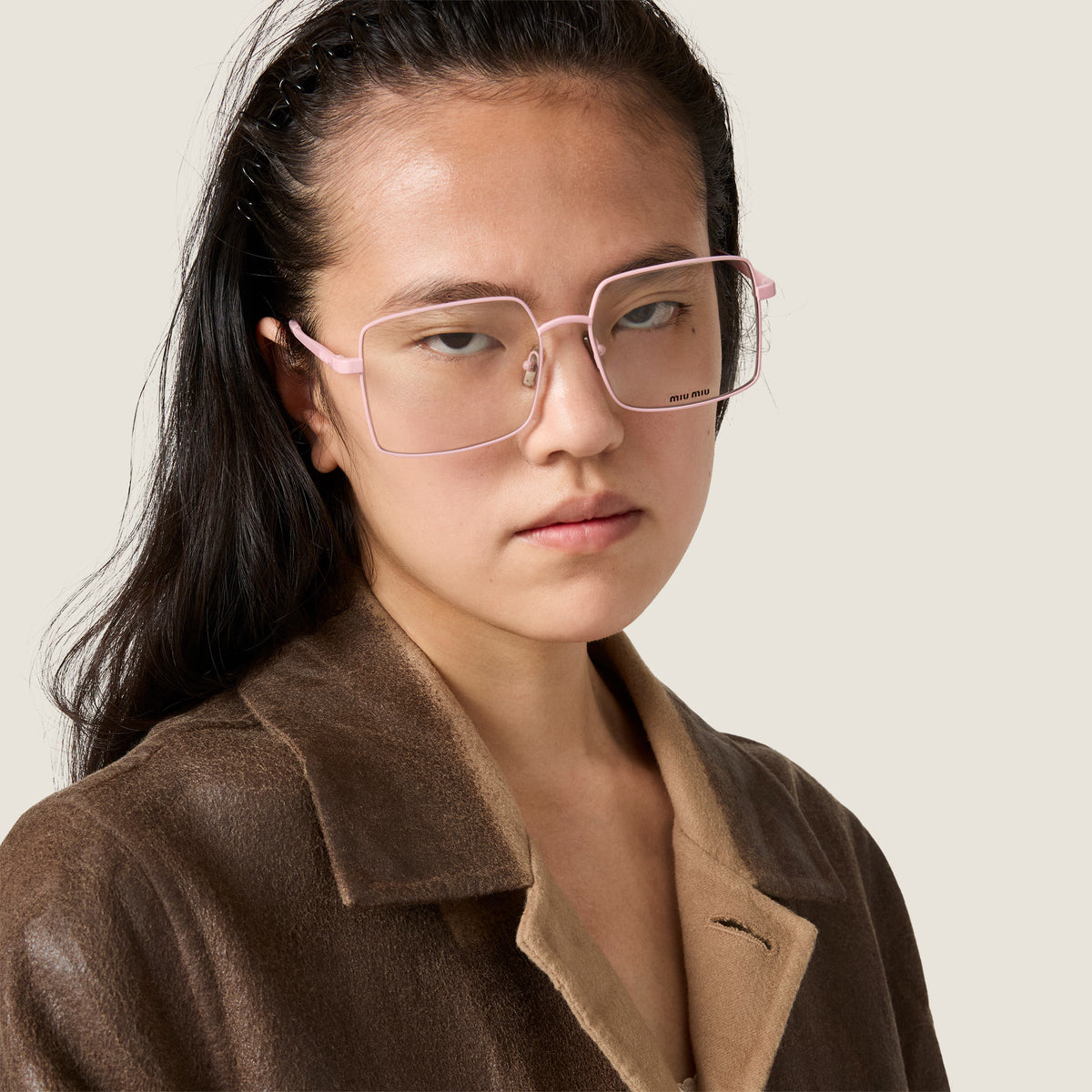 Miu Miu Runway SMUC53 Women Pink Metal Blue-ray Transparent Glasses
