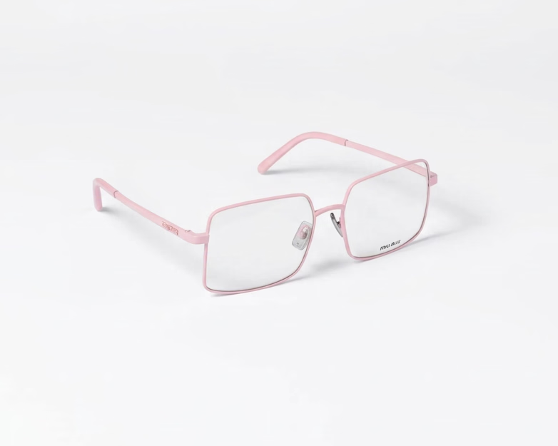 Miu Miu Runway SMUC53 Women Pink Metal Blue-ray Transparent Glasses