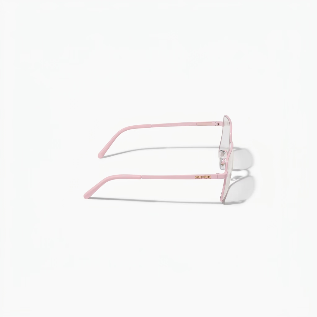 Miu Miu Runway SMUC53 Women Pink Metal Blue-ray Transparent Glasses