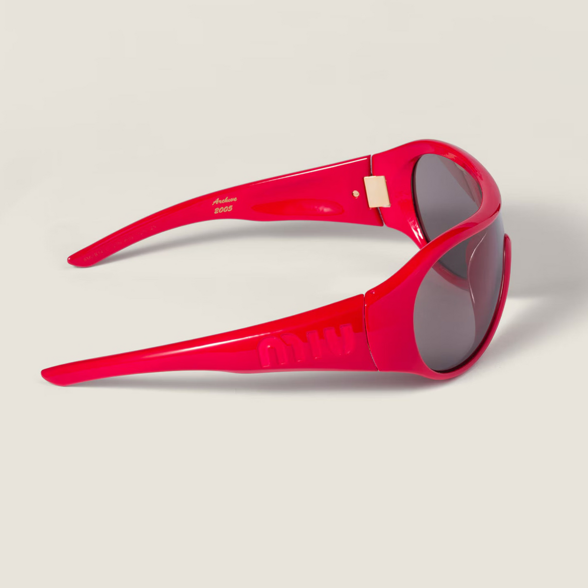 Miu Miu Ivresse Women Wraparound  Crimson / Grey Sunglasses