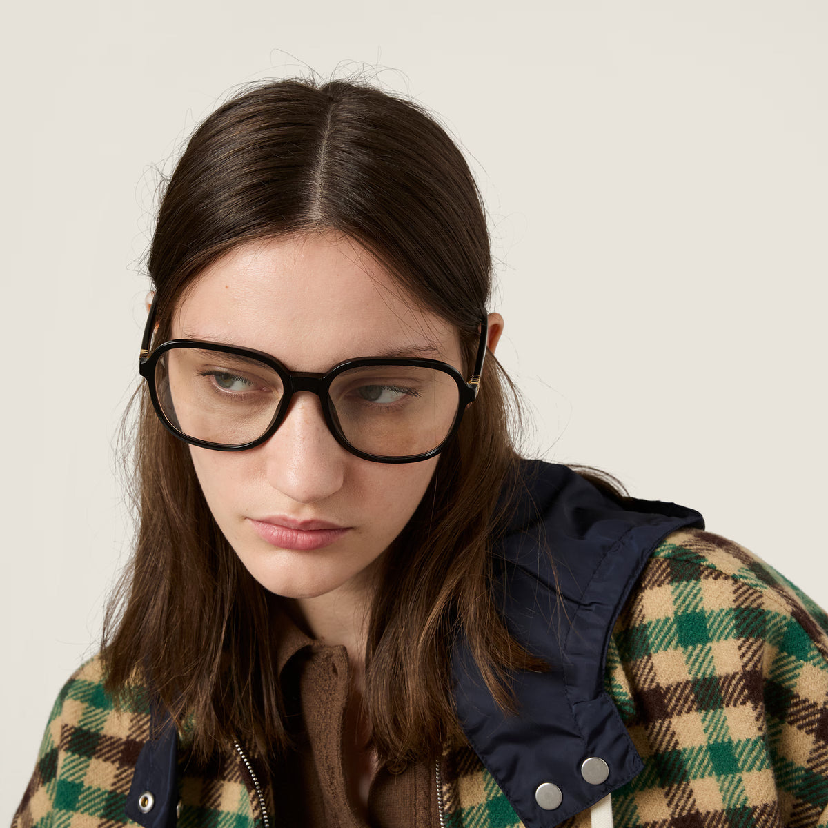 Miu Miu Regard MU B01S Women Oversized Pillow Black / Blue-Ray Transparent Sunglasses