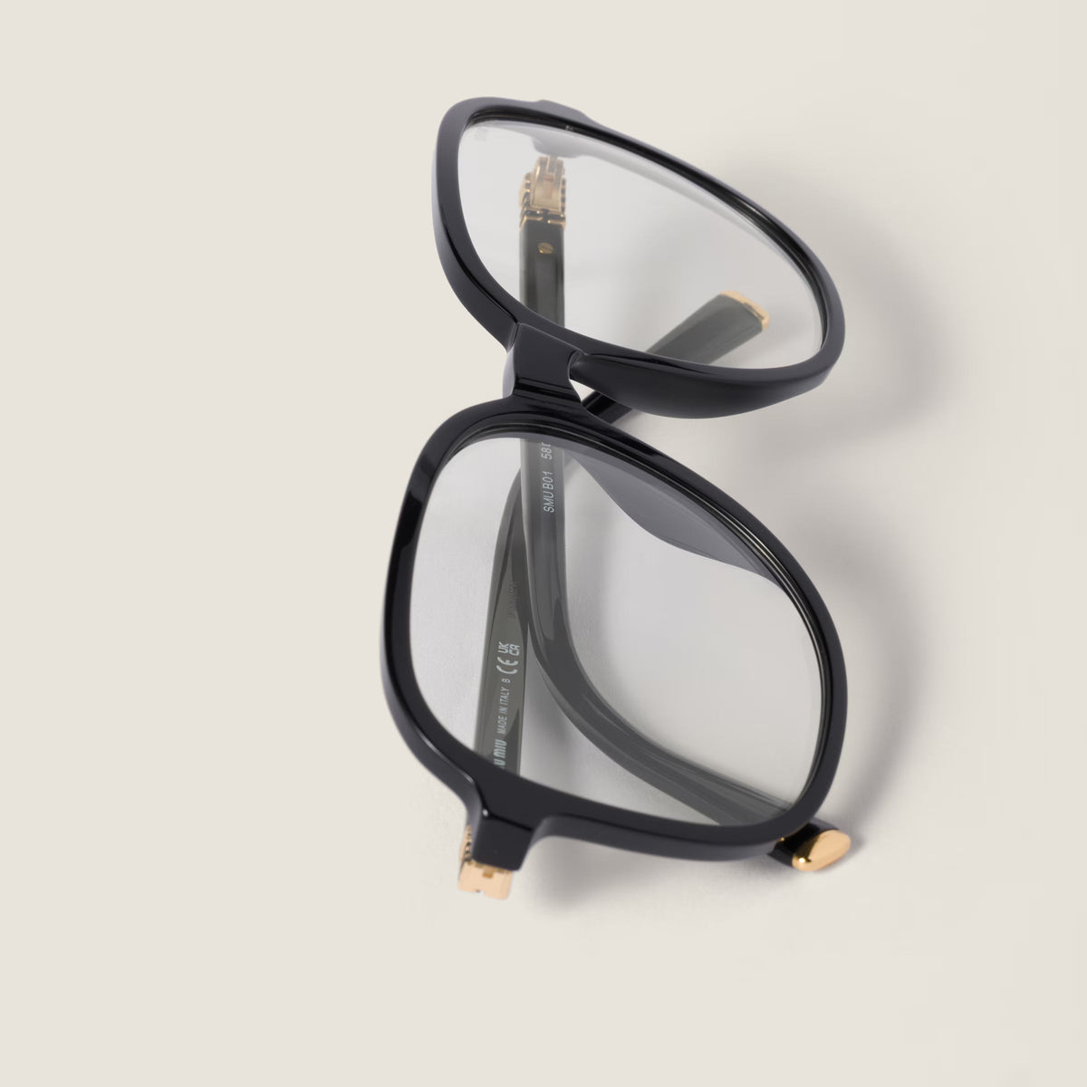 Miu Miu Regard MU B01S Women Oversized Pillow Black / Blue-Ray Transparent Sunglasses