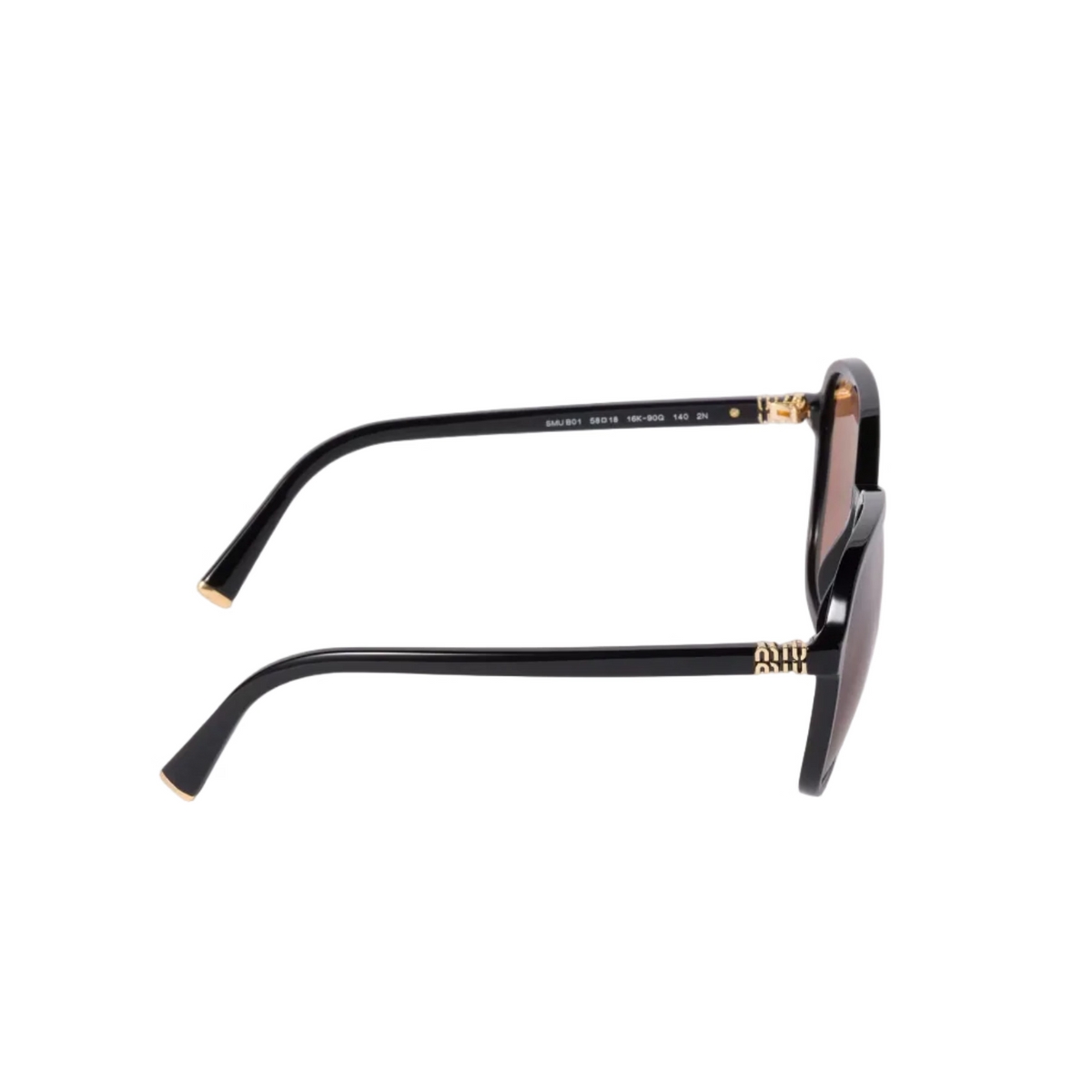 Miu Miu Regard MU B01S Women Oversized Pillow Black / Chocolate Brown Sunglasses