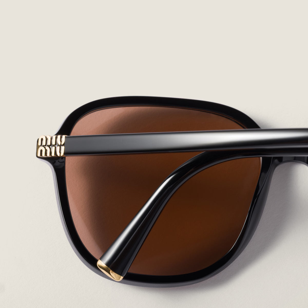 Miu Miu Regard MU B01S Women Oversized Pillow Black / Chocolate Brown Sunglasses