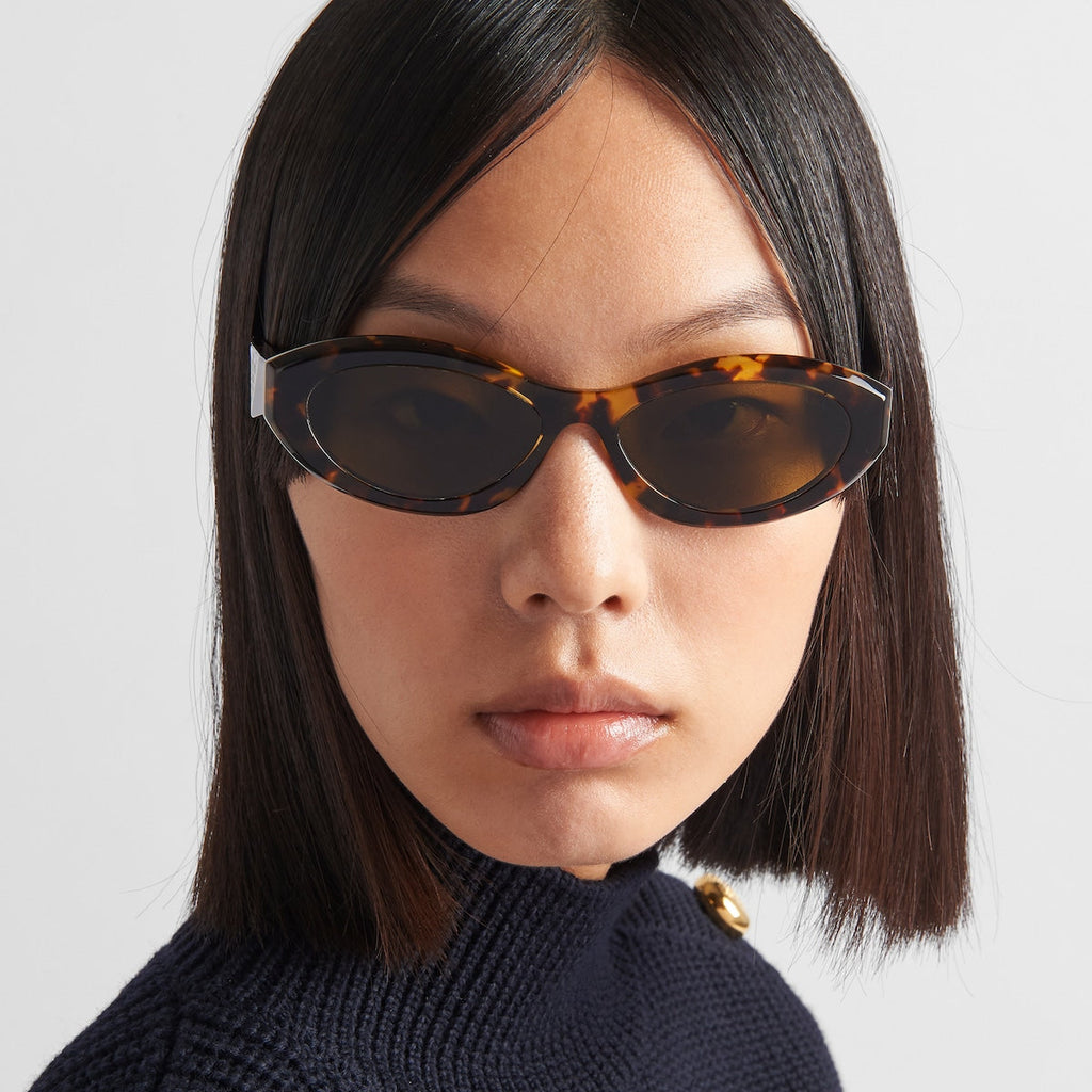 Prada Women Oval Frame Brown Sugar Sunglasses