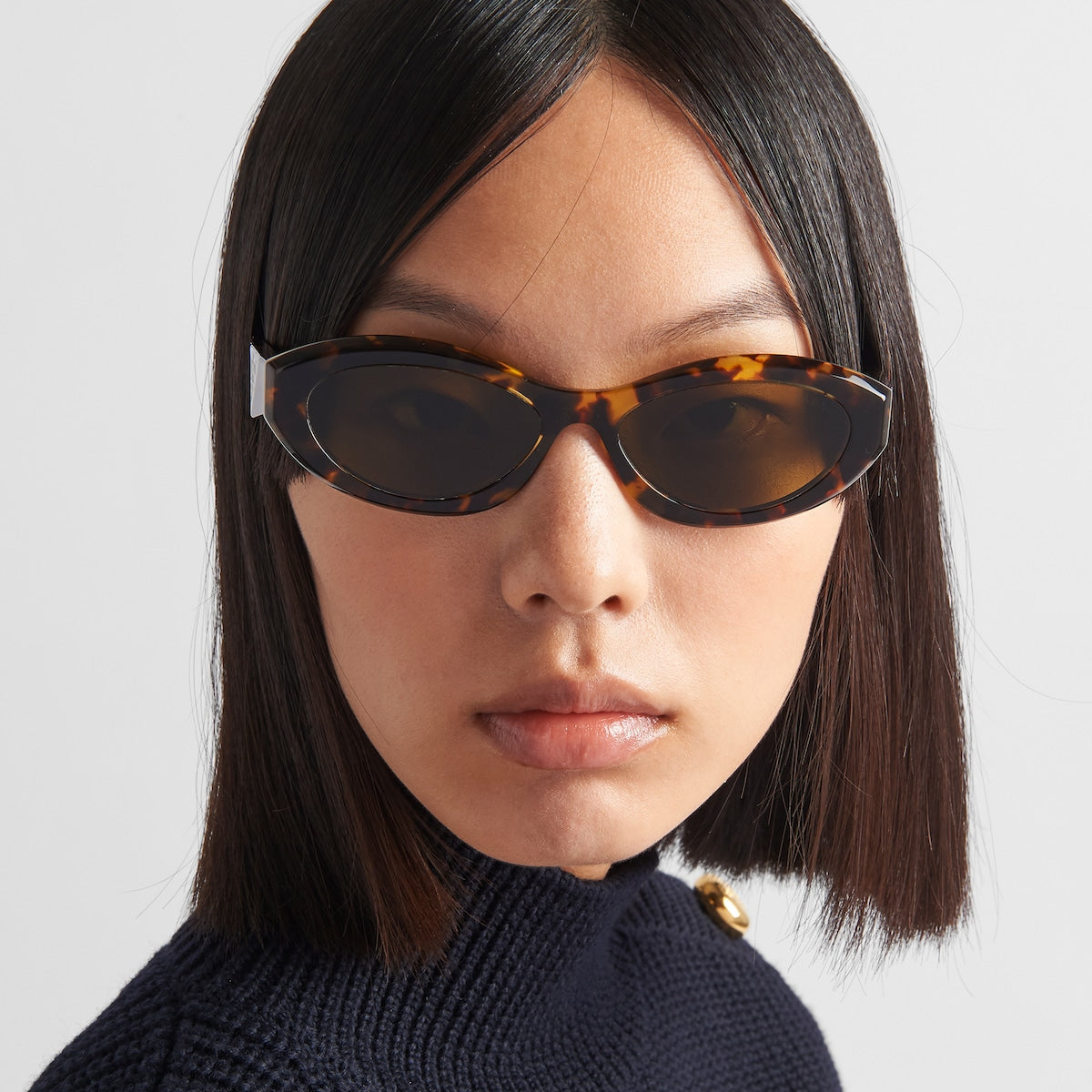 Prada Women Oval Frame Brown Sugar Sunglasses