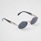 Prada Women Round Frame Honey Gold Sunglasses