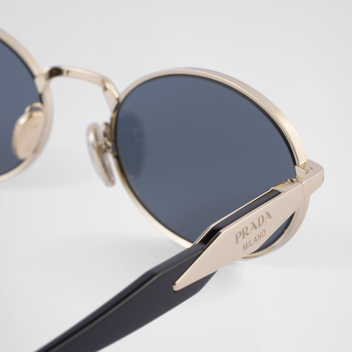 Prada Women Round Frame Honey Gold Sunglasses