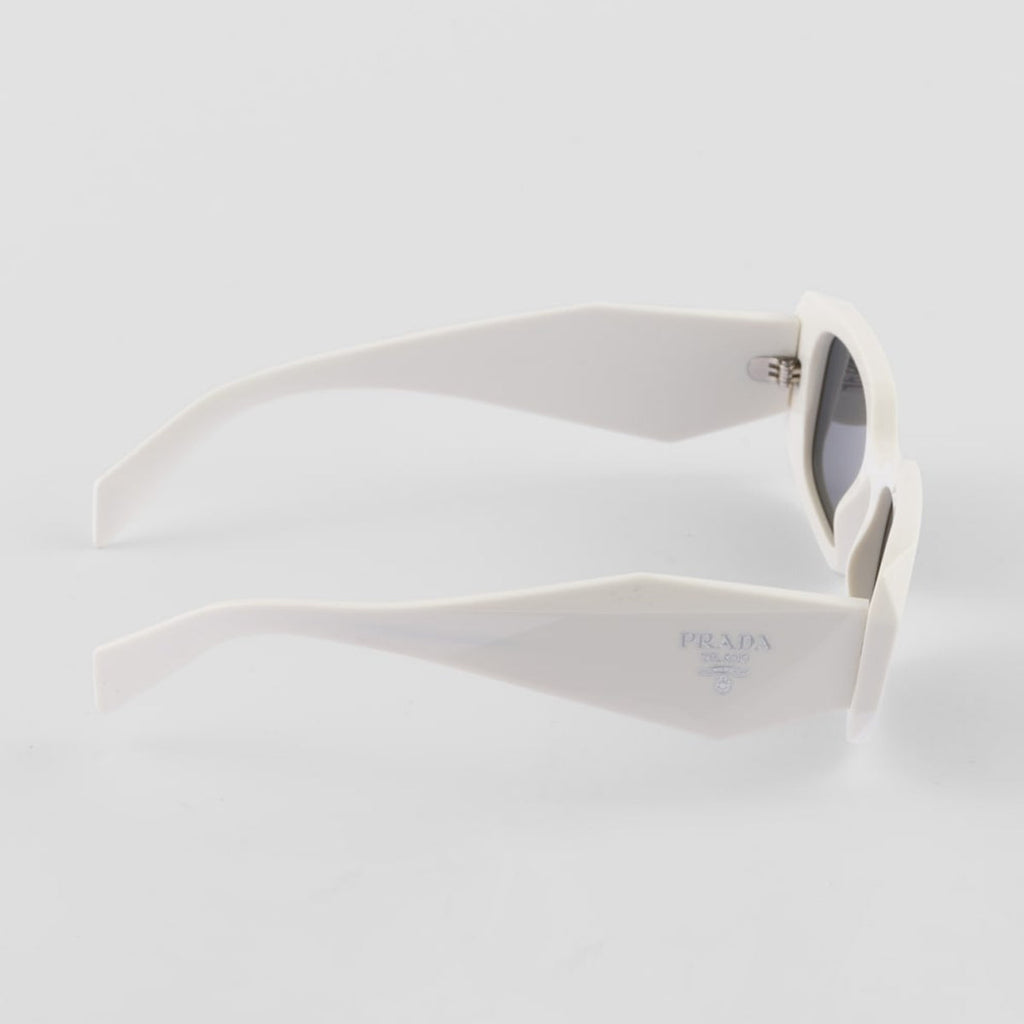 Prada Women Geometric Frame White Sunglasses