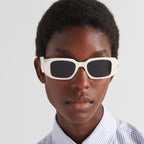 Prada Women Geometric Frame White Sunglasses