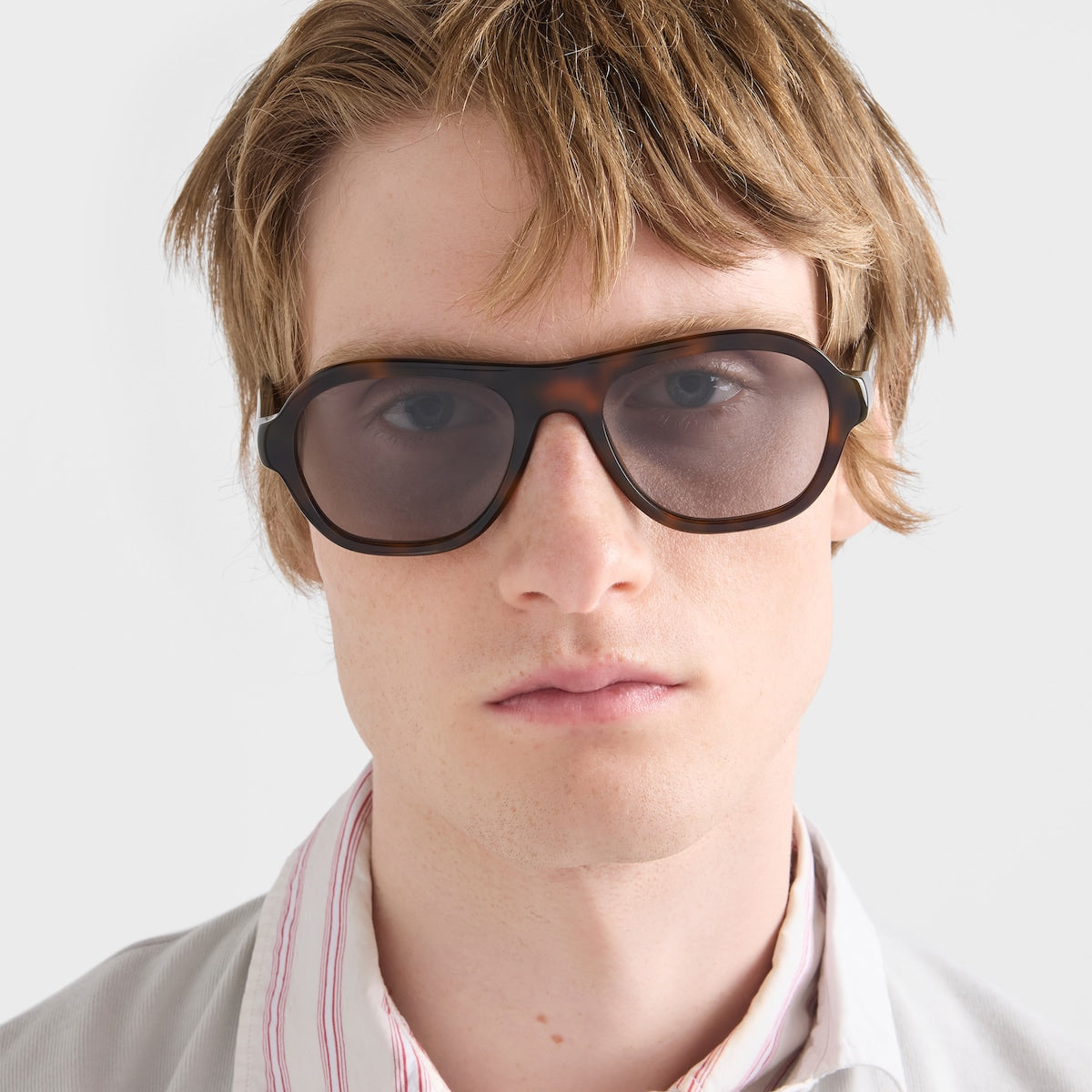 Prada Women Pilot Frame Mocha Brown Sunglasses