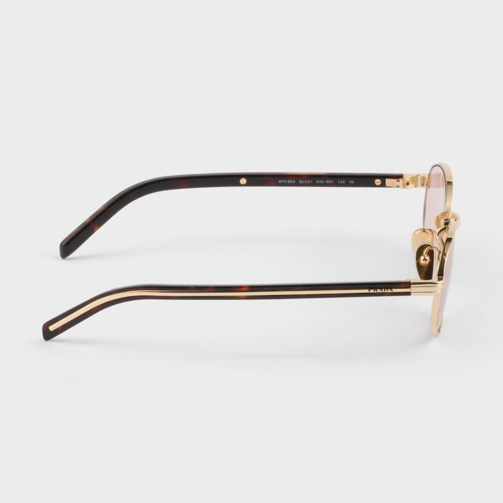 Prada Women Round Frame Cosmic Gold Sunglasses