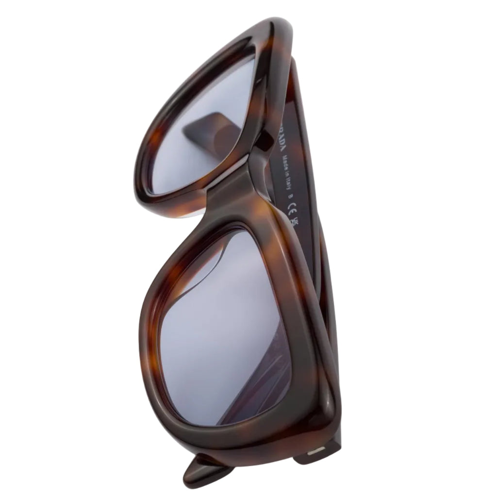 Prada Women Rectangular Frame Mocha Brown Sunglasses