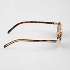Prada Women Round Frame Honey Gold Sunglasses