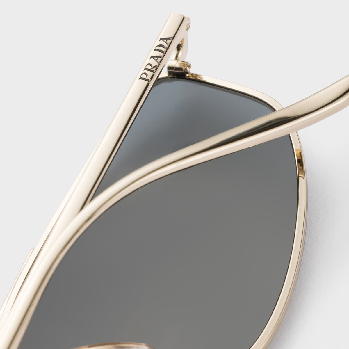 Prada Women Rectangle Frame Flame Gold Sunglasses