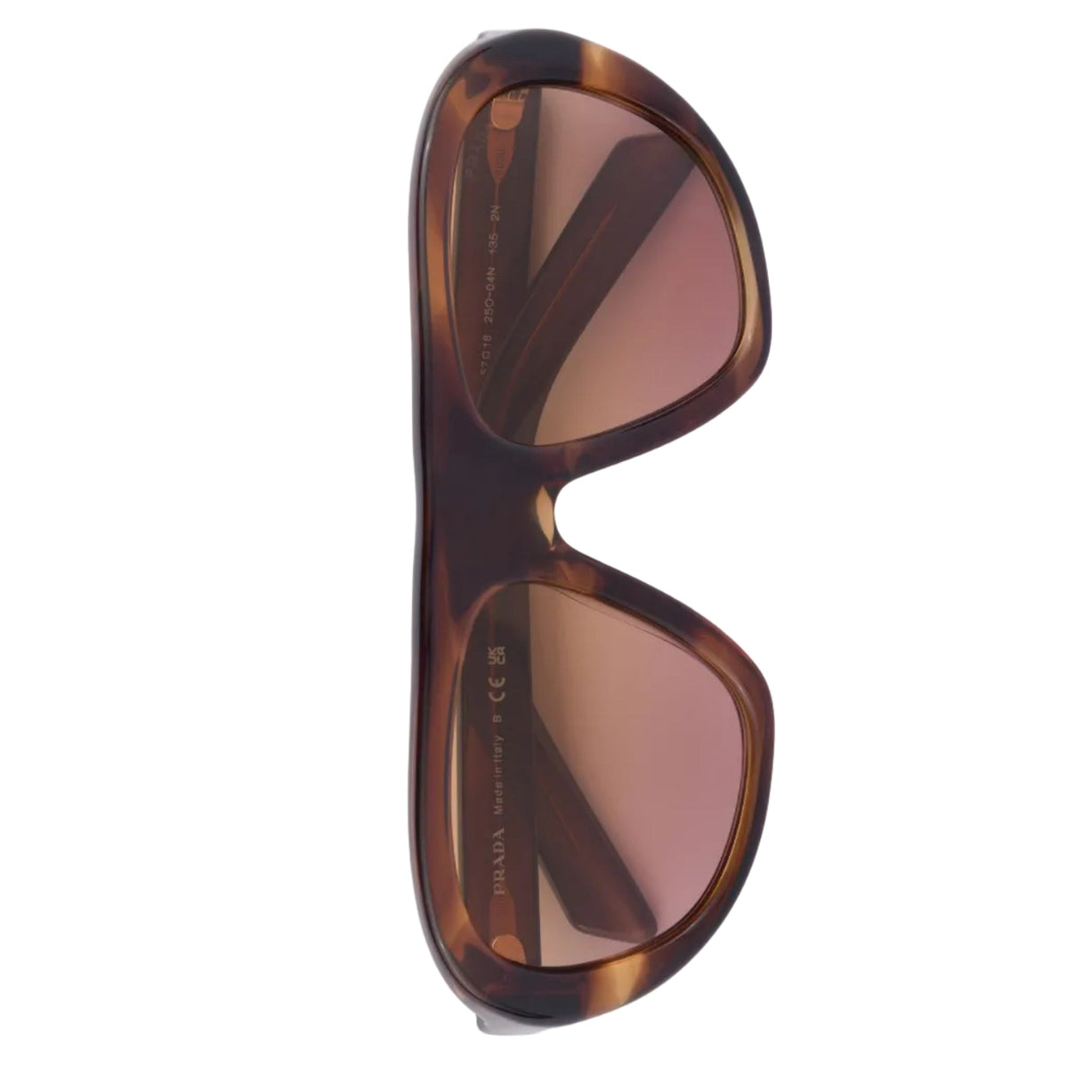 Prada Women Pilot Frame Leather Brown Sunglasses