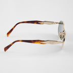 Prada Women Round Frame Soft Gold Sunglasses