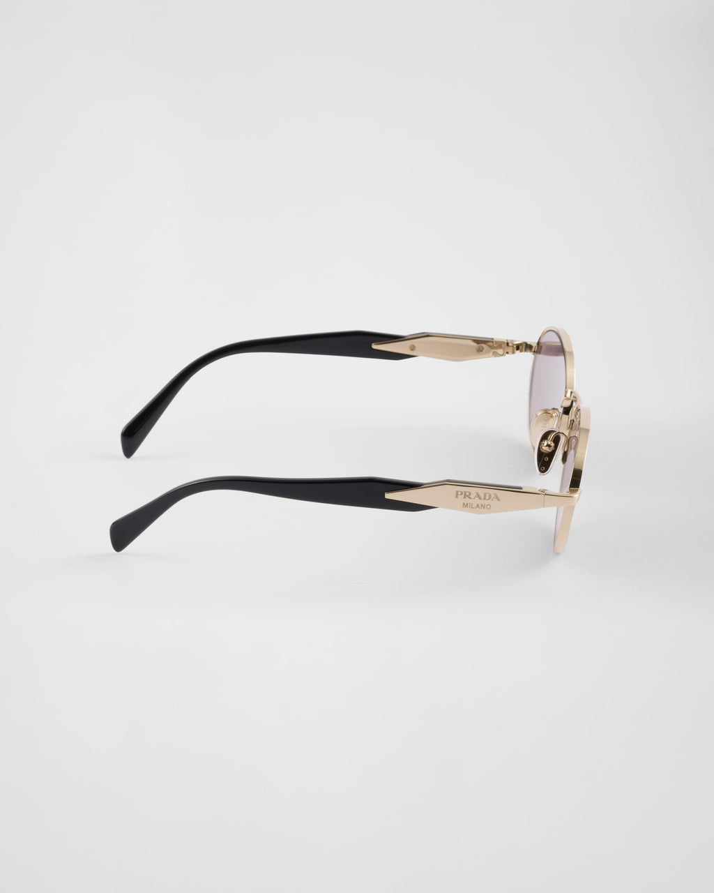 Prada Women Round Frame Matte Gold Sunglasses